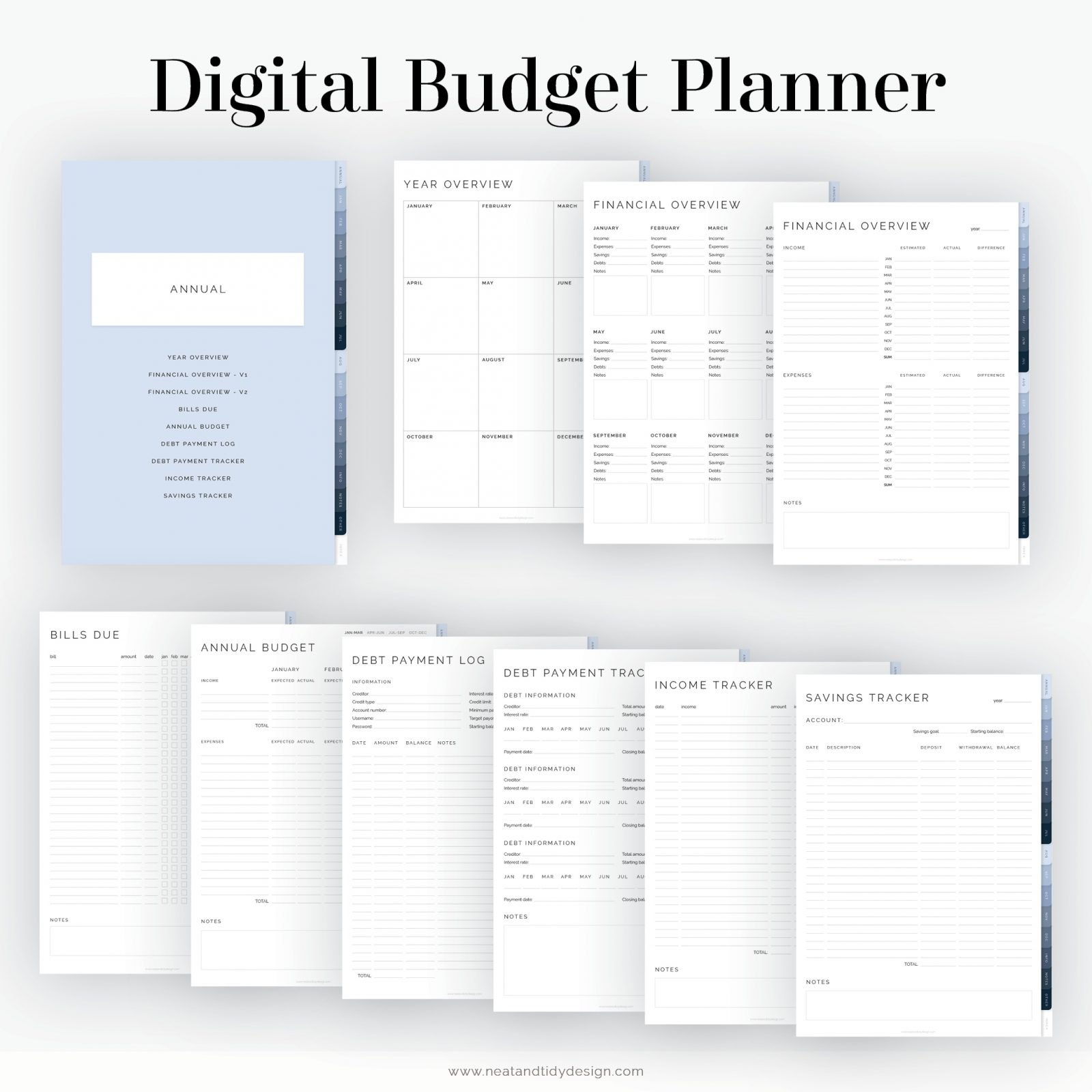 digital budget planner template