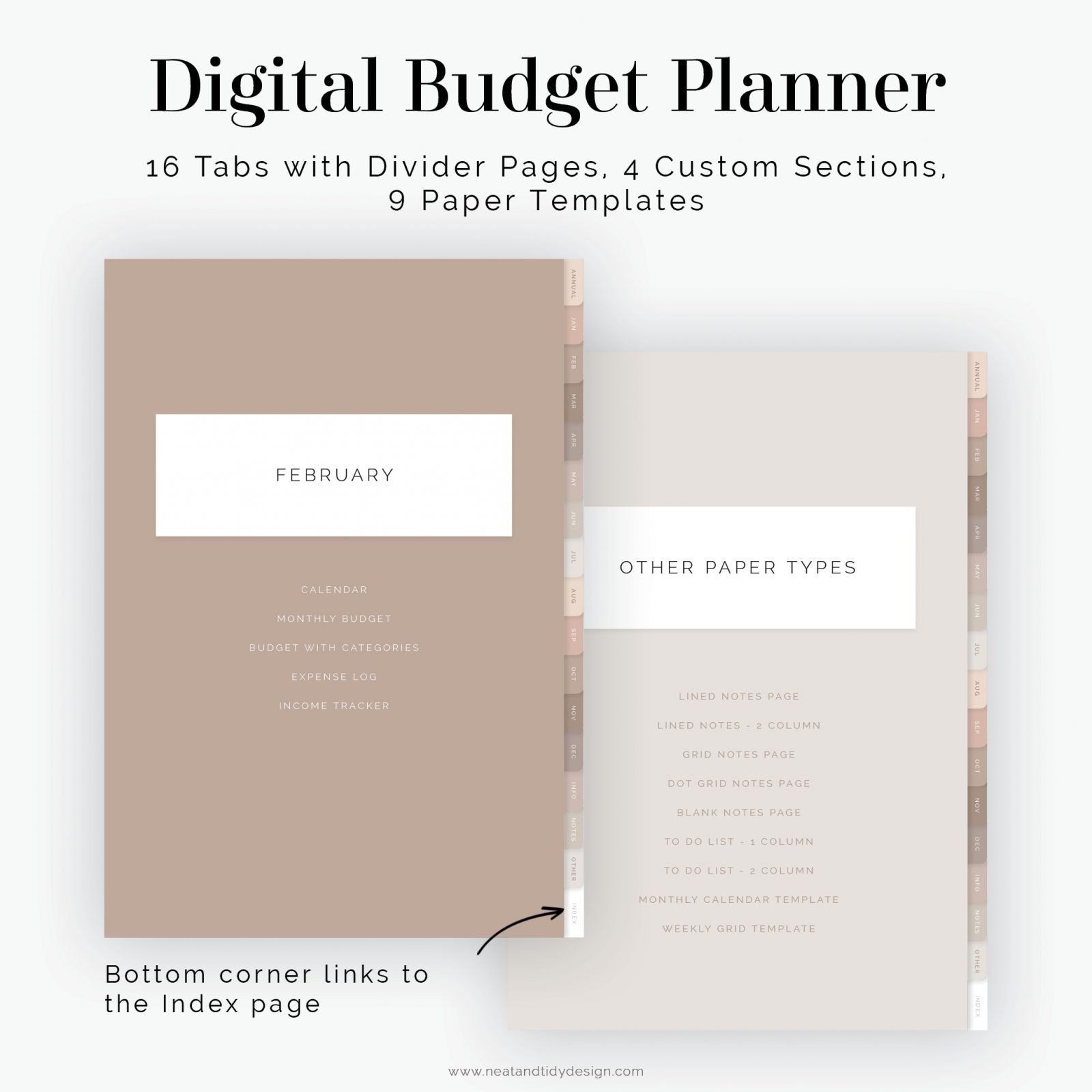 Digital Budget.pdf Digital Budget Planner - Neat and Tidy Design