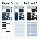 digital label stickers in shades of blue - 1580 stickers - for goodnotes