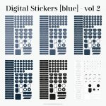 digital label stickers in shades of blue - 1580 stickers - for goodnotes