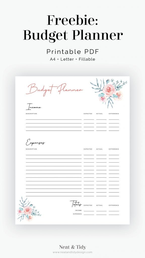 free printable floral budget planner for goodnotes or printing