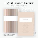 digital personal finance planner for goodnotes - neutral shades of beige and grey