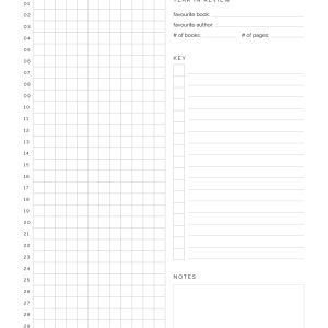 annual reading tracker printable pdf - perfect for book lovers - comes in four colours