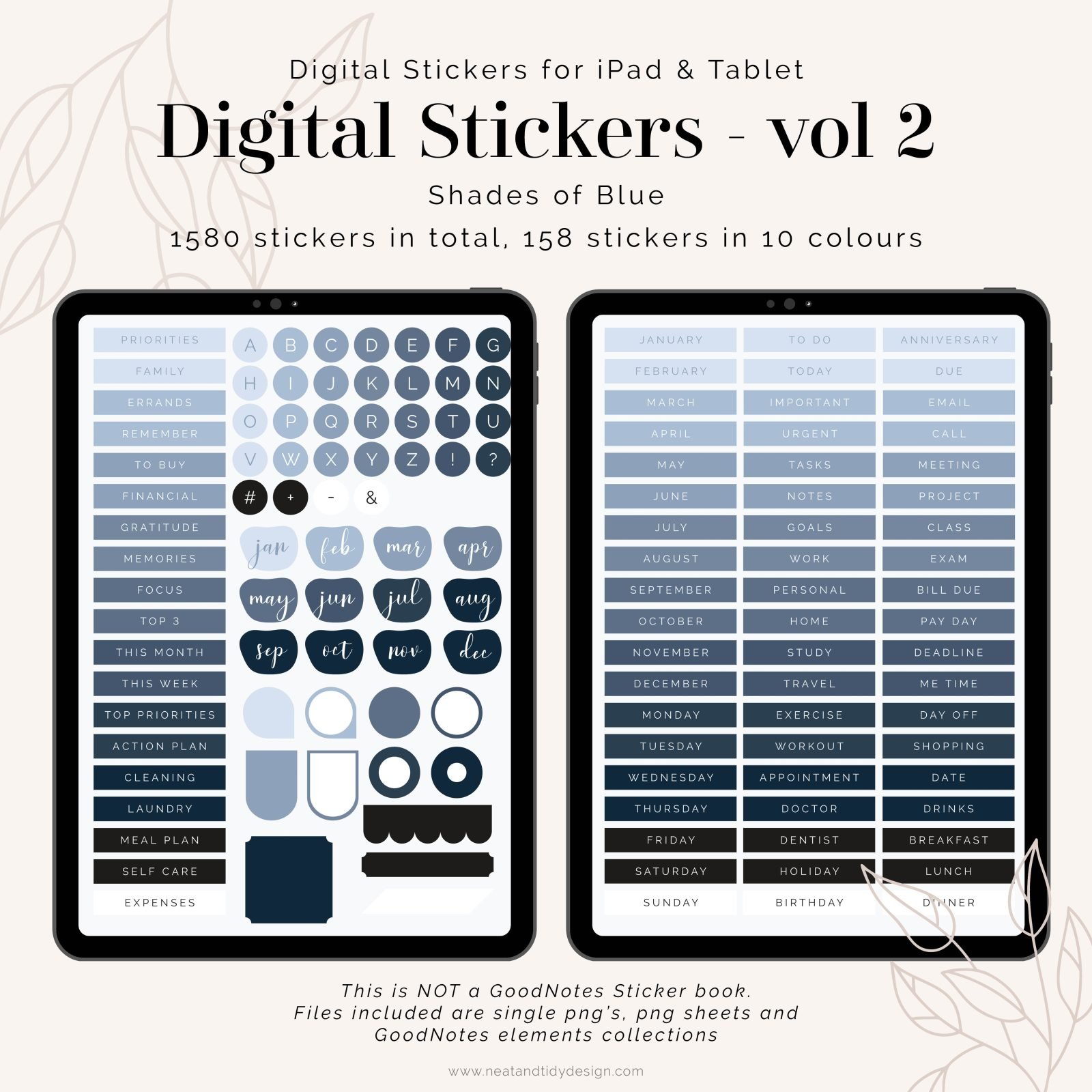 Digital Stickers - vol 2 - Neat and Tidy Design