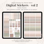 digital label stickers in calming earthy pastels - 1580 stickers - for goodnotes