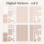 digital label stickers in calming earthy pastels - 1580 stickers - for goodnotes