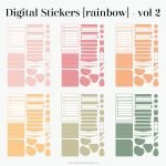 digital label stickers in fun colourful rainbow colours - 1580 stickers - for goodnotes