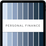 digital personal finance planner for goodnotes - blue