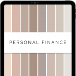 digital personal finance planner for goodnotes - neutral shades of beige and grey