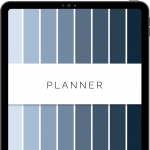 digital undated planner in portrait orientation with 16 tabs and 340 hyperlinks and 20 page templates