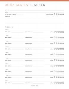 Book Series Tracker - Neat and Tidy Design
