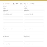 printable family medical history pdf in gold
