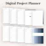 digital project planner for goodnotes with goal planners and project trackers