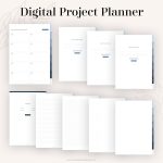 digital project planner for goodnotes with goal planners and project trackers