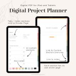digital project planner for goodnotes with goal planners and project trackers