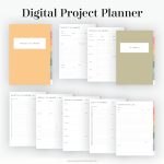 digital project planner for goodnotes with project trackers and monthly, weekly and daily planners