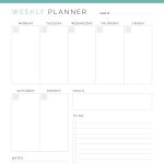 printable weekly appointment planner with to do list and habit tracker - teal