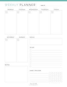 Weekly Planner v2 - Neat and Tidy Design