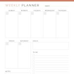 printable weekly appointment planner with to do list and habit tracker - coral