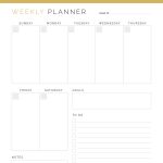 printable weekly appointment planner with to do list and habit tracker - gold