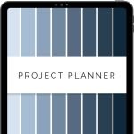 digital project planner for goodnotes - shades of blue