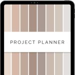 digital project planner for goodnotes - neutral shades of beige and grey