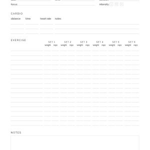 Daily Workout Planner - Neat and Tidy Design