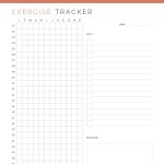 printable yearly exercise tracker to log all your exercise session on in coral