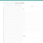 printable yearly exercise tracker to log all your exercise session on in teal