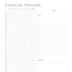 printable yearly exercise tracker to log all your exercise session on in low-ink version