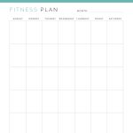 printable pdf monthly fitness planner in three colours