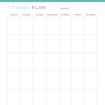 Monthly Fitness Plan - Neat and Tidy Design