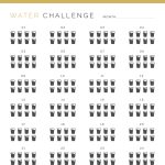printable monthly hydration water challenge in three colours
