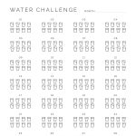 printable monthly hydration water challenge in three colours