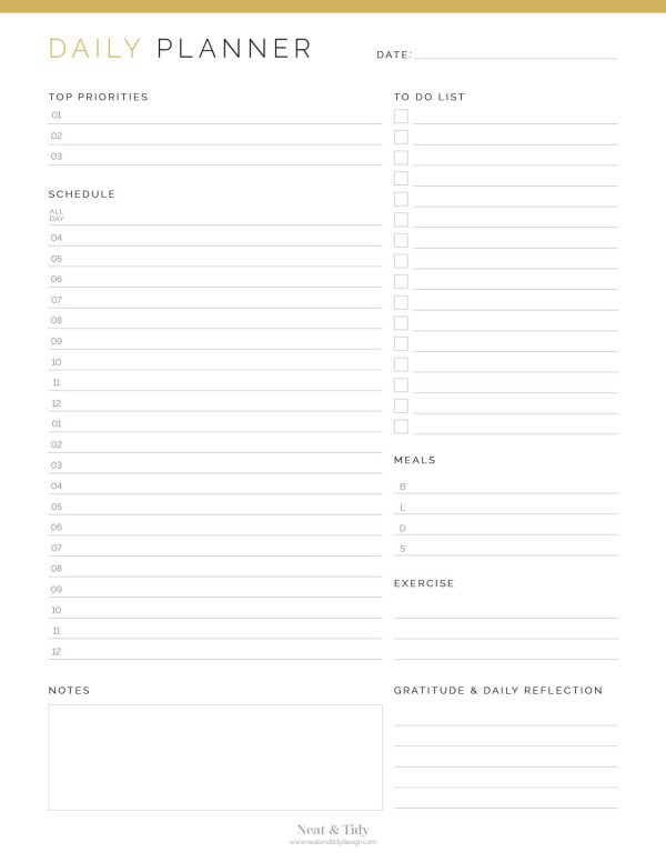 Daily Planner - v2 - Neat and Tidy Design