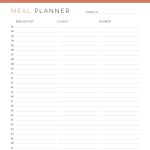 printable monthly meal planner for breakfast lunch and dinner in list view format