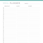 printable monthly meal planner for breakfast lunch and dinner in list view format