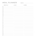 printable monthly meal planner for breakfast lunch and dinner in list view format