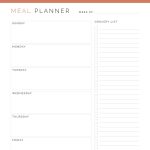 printable weekly meal planner with grocery list