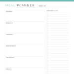 printable weekly meal planner with grocery list