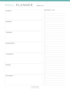 Weekly Meal Planner v2 - Neat and Tidy Design