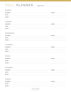 Weekly Meal Planner v3 - Neat and Tidy Design