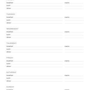 Weekly Meal Planner v3 - Neat and Tidy Design