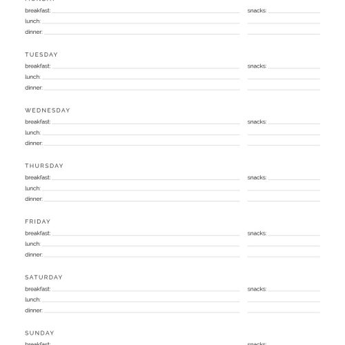 Weekly Meal Planner v3 - Neat and Tidy Design
