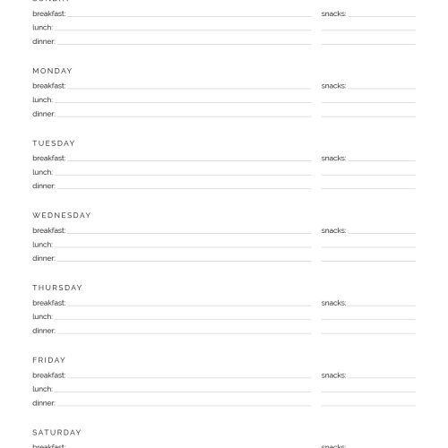 Weekly Meal Planner v3 - Neat and Tidy Design