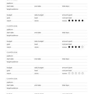 printable advertising campaign tracker for small entrepreneurs and bloggers