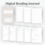 digital reading journal for goodnotes and notability with space for 240 books