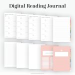 digital reading journal for goodnotes and notability with space for 240 books