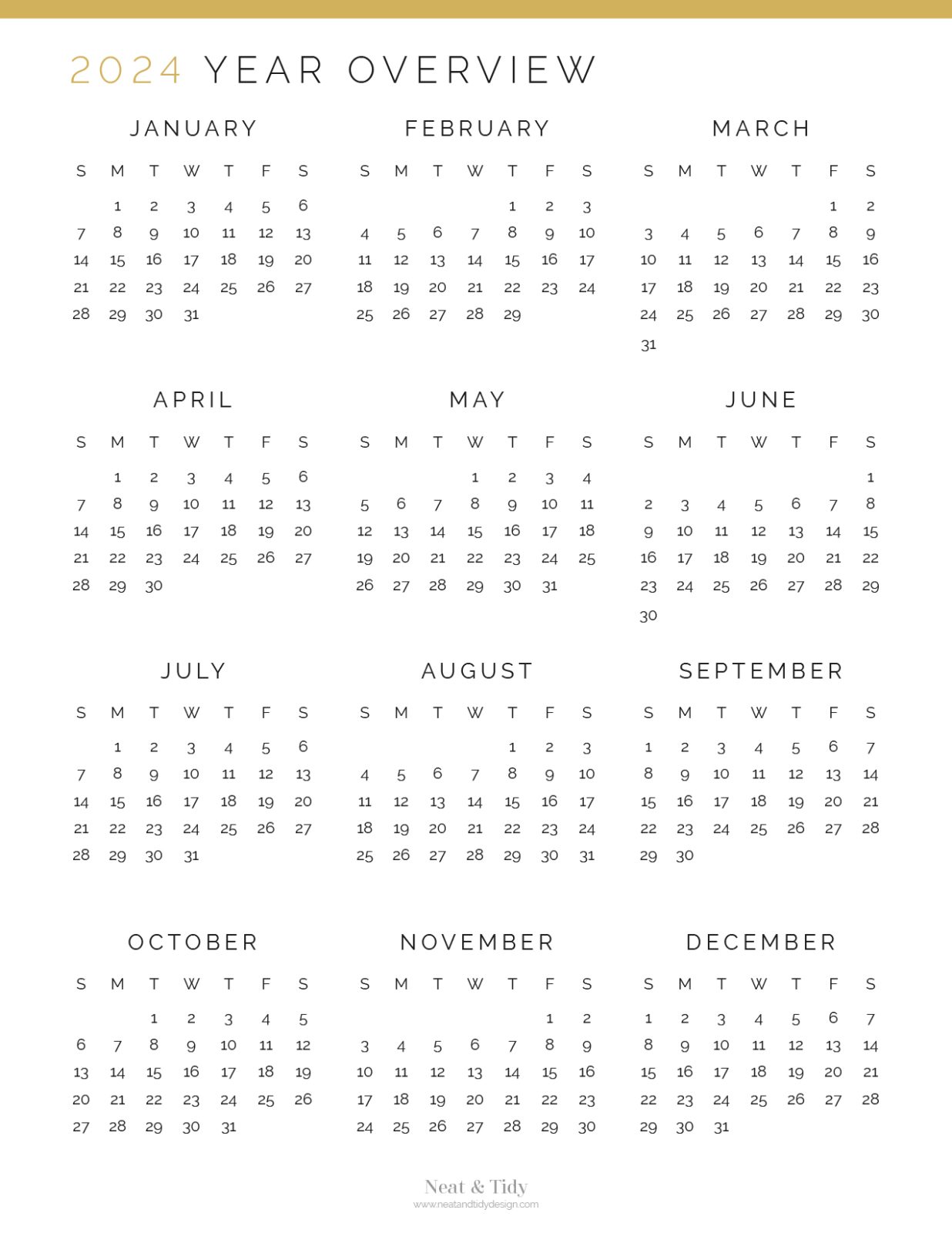 2023 - 2024 Year Overview - Neat And Tidy Design