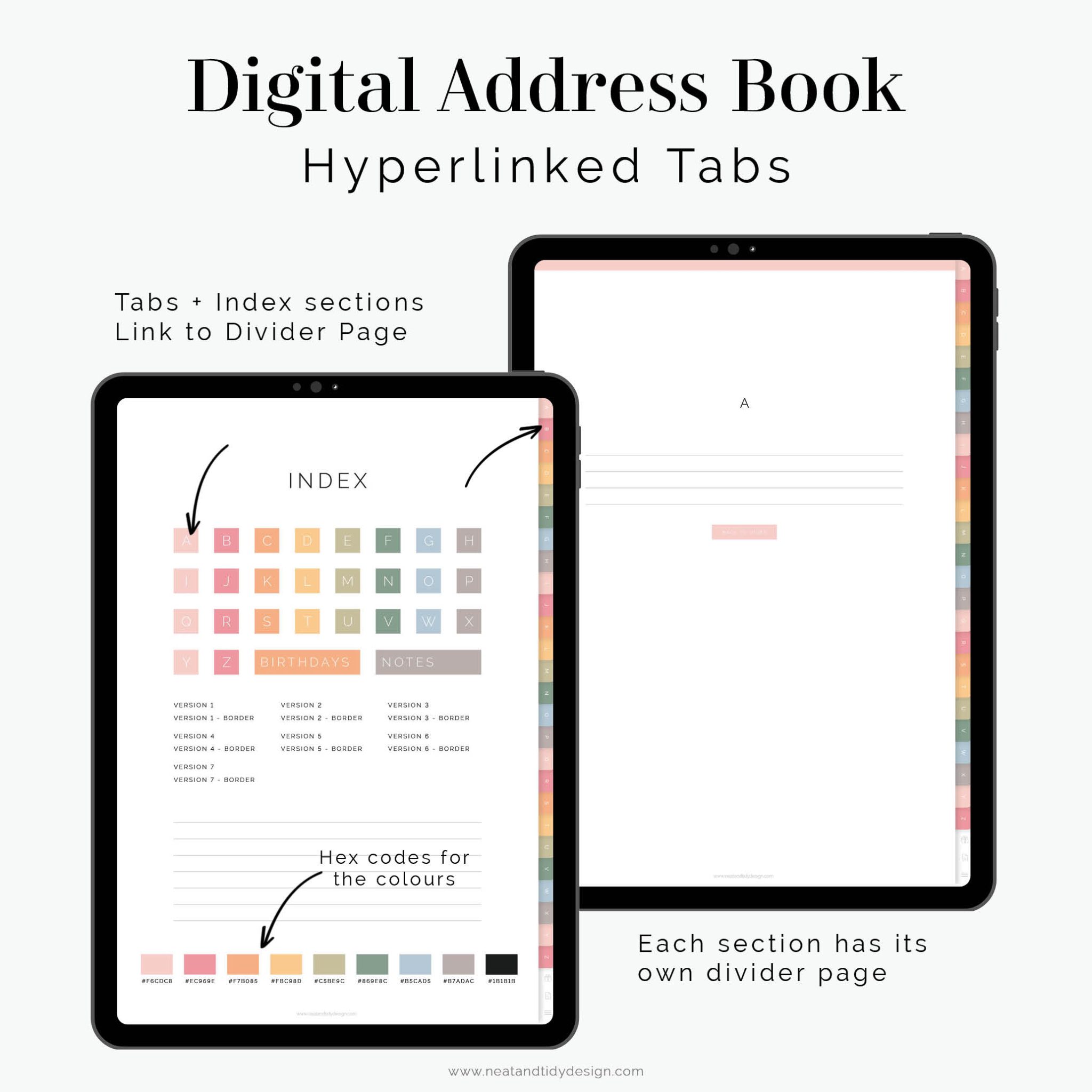Digital Address Book - Neat and Tidy Design